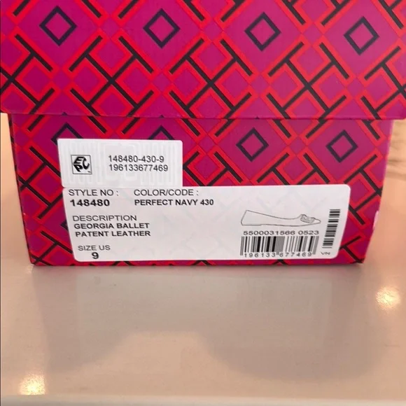 Tory Burch Black Patent Leather Flats-Navy - Picture 3 of 6